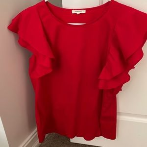 Pleione red blouse